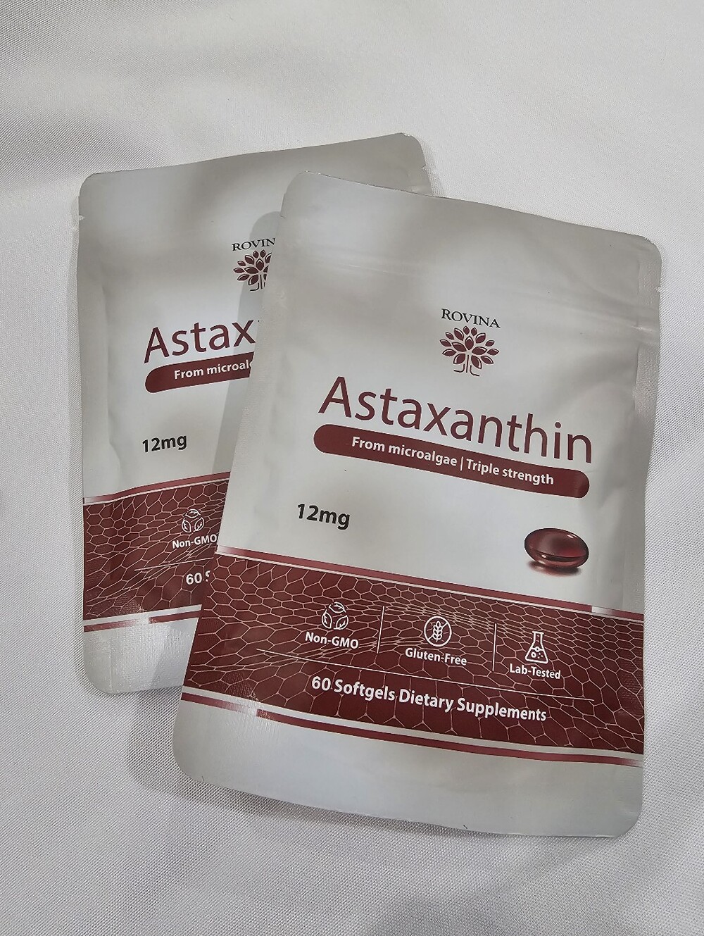 Astaxanthin 12mg Softgels — Red - 2 Packages As Shown